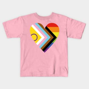 Progress Pride Heart Kids T-Shirt